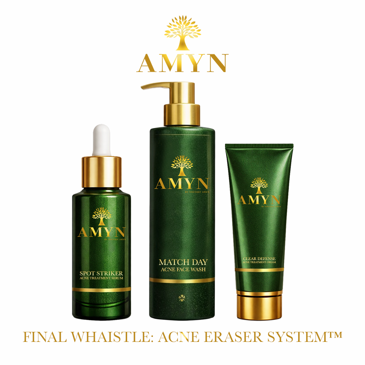 FINAL WHISTLE™: ACNE ERASER SYSTEM

3-Step Professional Acne Reset Kit by AMYN